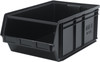 QMS743BK Magnum Bin, 29"L x 18-3/8"W x 11-7/8"H, 150 lbs. stack capacity, high density polypropylene, imprevious to most solvents, corrosion, rust and rot resistant, black, Made in USA