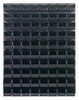 QLP-4861-230-80BK Louvered Panel, wall mounted, 48"L x 11"D x 61"H, includes: (80) QUS230, black bins, heavy-duty 16 gauge cold rolled steel, gray enamel coated finish (mounting hardware not included)