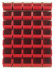 QLP-4861HC-240-35RD Louvered Panel, wall mounted, 48"L x 15"D x 61"H, includes: (35) QUS240, clear bins, heavy-duty 16 gauge cold rolled steel, oyster white enamel coated finish (mounting hardware not included)
