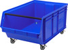 QMS843MOBBL Magnum Bin, mobile, 29"L x 18-3/8"W x 14-7/8"H, 150 lbs. stack capacity, high density polypropylene, imprevious to most solvents, corrosion, rust and rot resistant, blue, Made in USA