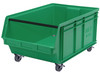 QMS843MOBGN Magnum Bin, mobile, 29"L x 18-3/8"W x 14-7/8"H, 150 lbs. stack capacity, high density polypropylene, imprevious to most solvents, corrosion, rust and rot resistant, green, Made in USA