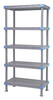 QP185462SS-4 Millenia Shelving Unit, 54"W x 18"D x 62"H, 2000 lbs load capacity, includes: (4) solid shelves with removable shelf mats, (4) posts and dunnage stand, all polymer, rust proof, gray finish, NSF, Made in USA