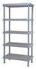 QP186050VS-4 Millenia Shelving Unit, 60"W x 18"D x 50"H, 2000 lbs load capacity, includes: (4) open grid shelves with removable shelf mats, (4) posts and dunnage stand, all polymer, rust proof, gray finish, NSF, Made in USA
