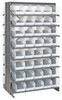 QPRD-202CL Pick Rack, slopped, double sided, 24"L x 36"W x 63-1/2"H, 800 lbs. capacity, (16) shelves configuration, includes: (80) QSB202 clear bins