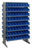 QPRD-101BL Pick Rack, slopped, double sided, 24"L x 36"W x 60"H, 800 lbs. capacity, (16) shelves configuration, includes: (128) QSB101 blue bins