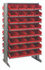 QPRD-107RD Pick Rack, slopped, double sided, 24"L x 36"W x 60"H, 800 lbs. capacity, (16) shelves configuration, includes: (64) QSB107 red bins
