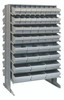 QPRD-5678GY Pick Rack, slopped, double sided, 24"L x 36"W x 60"H, 800 lbs. capacity, (16) shelves configuration, includes: (36) QED501, (24) QED601, (16) QED701 and (12) QED801 gray bins