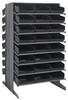 QPRD-110BK Pick Rack, slopped, double sided, 36"L x 36"W x 60"H, 800 lbs. capacity, (16) shelves configuration, includes: (48) QSB110 black bins