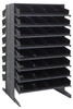 QPRD-108BK Pick Rack, slopped, double sided, 36"L x 36"W x 60"H, 800 lbs. capacity, (16) shelves configuration, includes: (64) QSB108 black bins