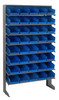 QPRS-102BL Pick Rack, slopped, single sided, 12"D x 36"W x 60"H, 400 lbs. capacity, includes: (8) shelves and (40) QSB102 blue bins, galvanized steel