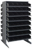 QPRD-104BK Pick Rack, slopped, double sided, 36"L x 36"W x 60"H, 800 lbs. capacity, (16) shelves configuration, includes: (80) QSB104 black bins