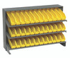 QPRHA-100YL Pick Rack, slopped, bench style, 12-1/2"L x 36"W x 23"H, 250 lbs. capacity, (3) shelves configuration, includes: (36) QSB100 yellow bins