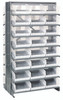 QPRD-209CL Pick Rack, slopped, double sided, 24"L x 36"W x 63-1/2"H, 800 lbs. capacity, (16) shelves configuration, includes: (48) QSB207 clear bins