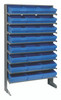 QPRS-801BL Pick Rack, slopped, single sided, 12"D x 36"W x 63-1/2"H, 400 lbs. capacity, includes: (8) shelves and (24) QED801 blue bins, galvanized steel