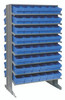 QPRD-601BL Pick Rack, slopped, double sided, 24"L x 36"W x 60"H, 800 lbs. capacity, (16) shelves configuration, includes: (96) QED601 blue bins