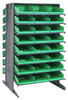 QPRD-110GN Pick Rack, slopped, double sided, 36"L x 36"W x 60"H, 800 lbs. capacity, (16) shelves configuration, includes: (48) QSB110 green bins