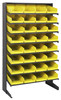 QPRS-108YL Pick Rack, slopped, single sided, 18"D x 36"W x 60"H, 400 lbs. capacity, includes: (8) shelves and (32) QSB108 yellow bins, galvanized steel