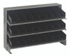 QPRHA-101BK Pick Rack, slopped, bench style, 12-1/2"L x 36"W x 23"H, 250 lbs. capacity, (3) shelves configuration, includes: (24) QSB101 black bins