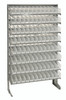 QPRS-100CL Pick Rack, slopped, single sided, 12"D x 36"W x 60"H, 400 lbs. capacity, includes: (8) shelves and (96) QSB100 clear bins, galvanized steel