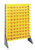 QRU-12S-220-96YL Rail Rack, single sided, 36"L x 15"W x 53"H, 600 lbs load capacity, includes: (12) rails and (96) QUS220 yellow bins, galvanized steel