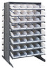 QPRD-104CL Pick Rack, slopped, double sided, 36"L x 36"W x 60"H, 800 lbs. capacity, (16) shelves configuration, includes: (80) QSB104 clear bins