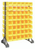 QRU-16D-230-96YL Rail Rack, double sided, 36"L x 20"W x 53"H, 1500 lbs load capacity, includes: (16) rails and (96) QUS230 yellow bins, galvanized steel