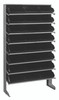 QPRS-109BK Pick Rack, slopped, single sided, 12"D x 36"W x 60"H, 400 lbs. capacity, includes: (8) shelves and (24) QSB109 black bins, galvanized steel