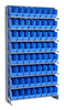 QPRS-201BL Pick Rack, slopped, single sided, 12"D x 36"W x 63-1/2"H, 400 lbs. capacity, includes: (8) shelves and (64) QSB201 blue bins, galvanized steel