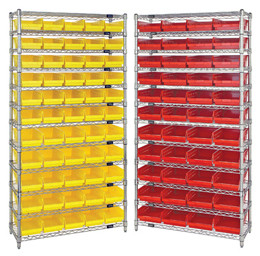 Wire Shelving Systems with Bins