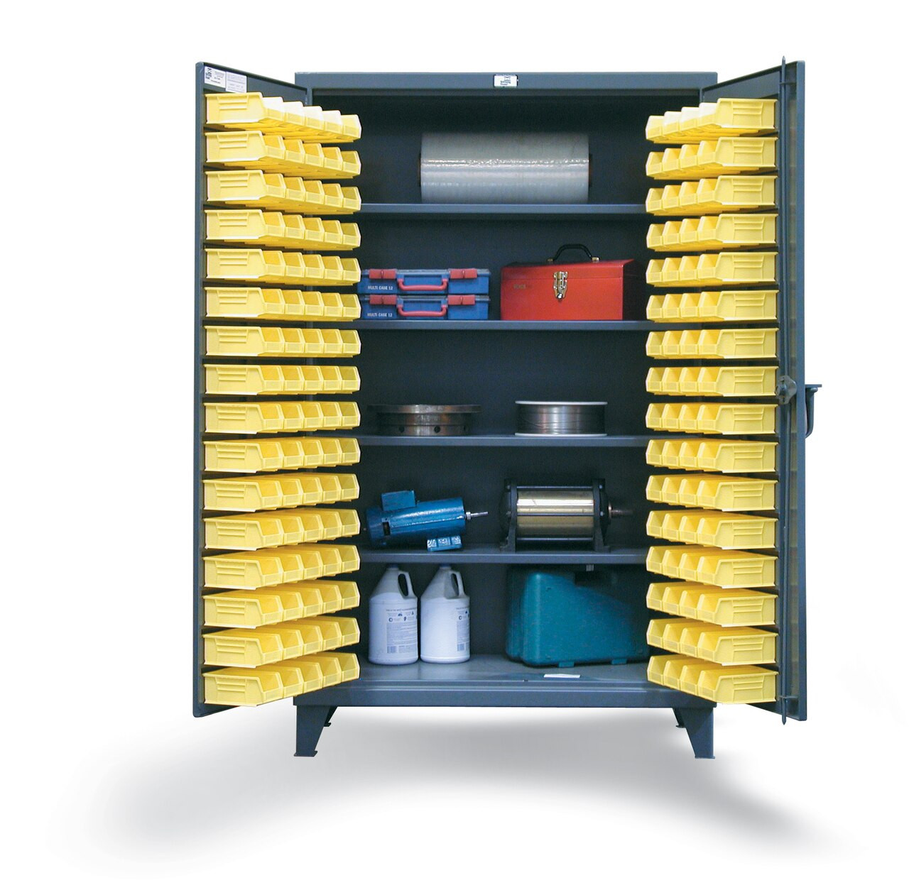 46 Bs 244 Bin Storage Cabinet With Shelves 144 Bins 48 Wx24 Dx72 H