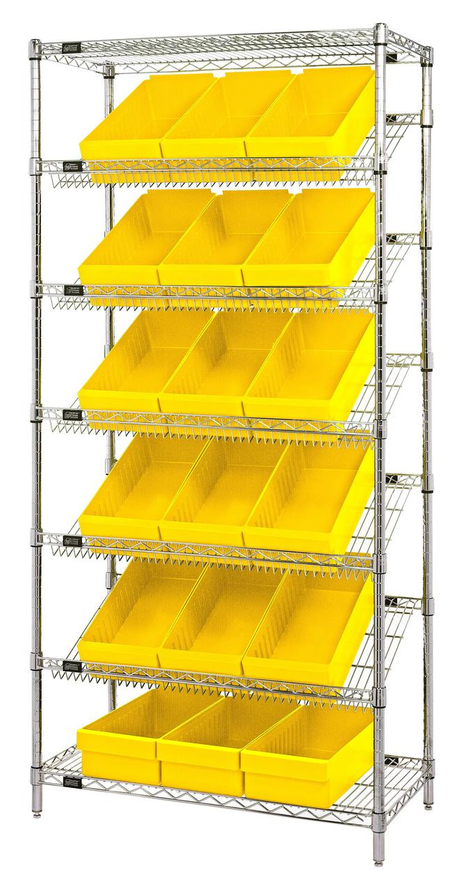 Wire Shelving with Clear Bins