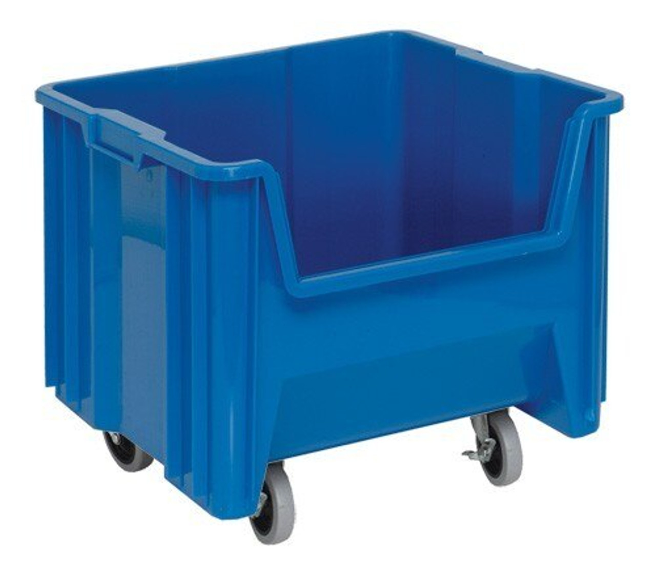 Mobile Gravity Shelf Bin Organizer - 4 x 12 x 4 Blue Bins H