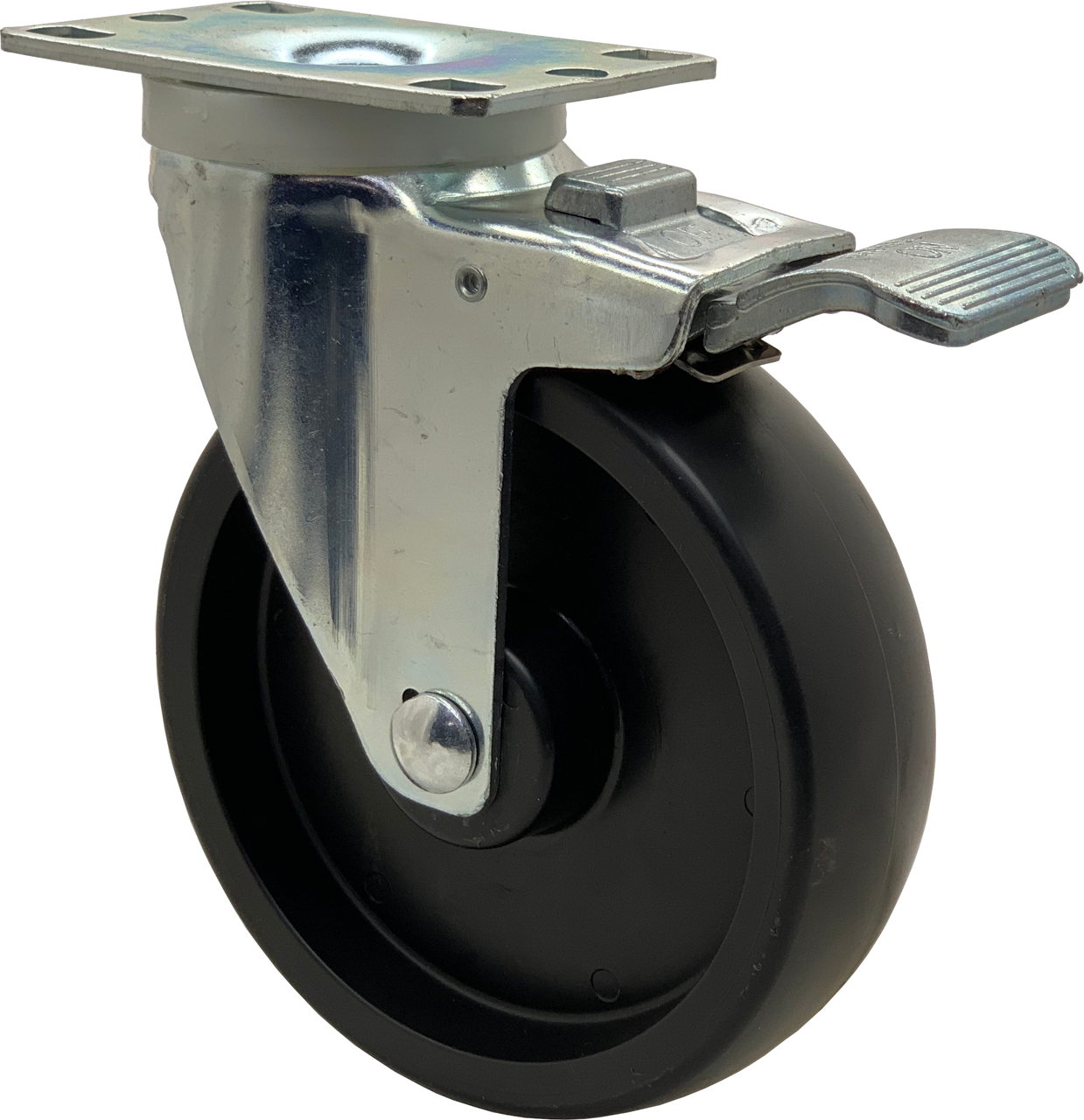 5 x 1-1/4 Total Lock Swivel Caster with Top Plate 2-3/8 x 3-5/8 