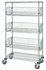 M2436BC6C Mobile Wire Basket Cart 24"D x 36"W x 69"H