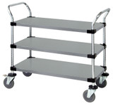WRSC-1836-3SS Stainless Steel Utility Cart with 3 Adjustable Shelves