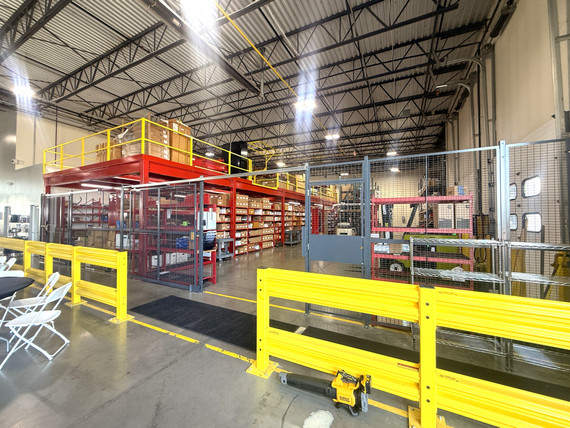 From Floor Space to Functionality: Free Standing Mezzanine, Wire Partition, and Pallet Racking for a Heavy-Duty Truck Dealer