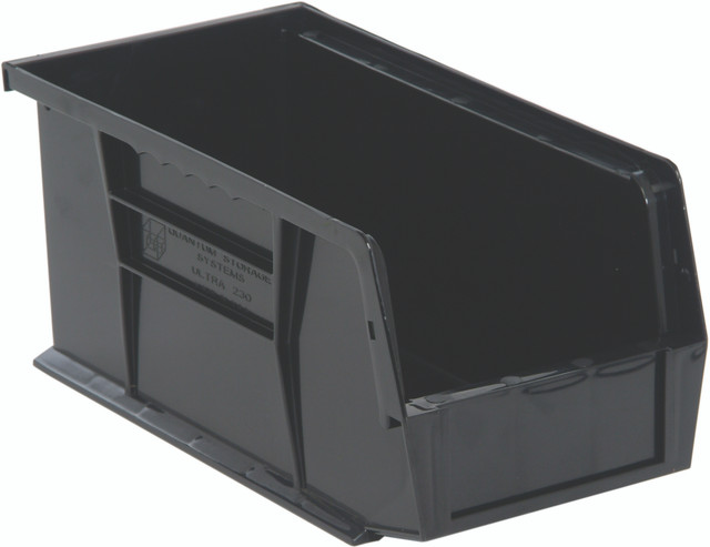 QUS230COCS Conductive ESD Stack and Hang Bin - 10-7/8" x 5-1/2" x 5 - Carton of 12 Bins