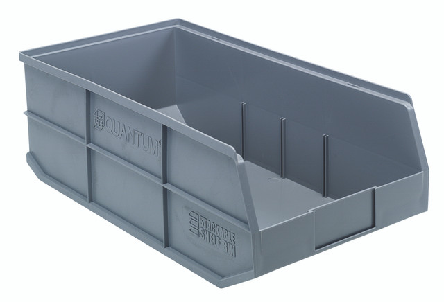 SSB485GY Stackable Shelf Bin, 20-1/2"W x 11"D x 7"H, autoclavable up to 250°F, polypropylene, gray, made in USA