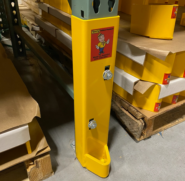 Save-Ty Yellow 18" Bolt On Post Protector 3 1/8" Opening