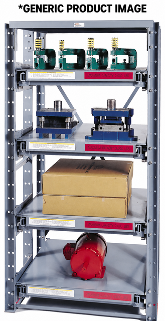 *GENERIC PRODUCT IMAGE - Representative MECO roll-out rack. RSR447-4A includes 4 roll-out shelves plus 1 fixed top shelf (5 total levels).
