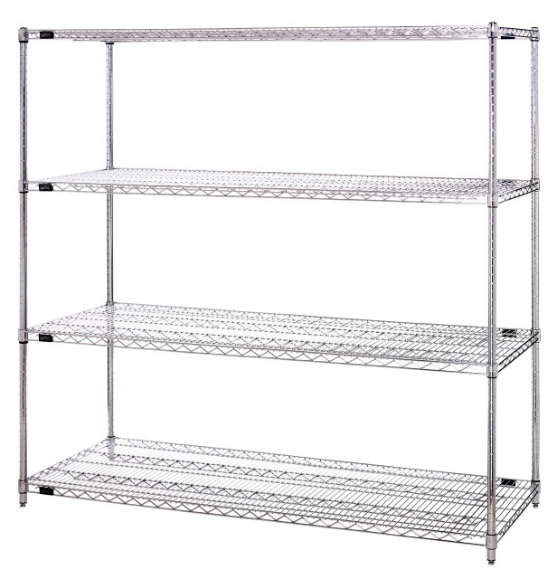 Chrome Wire Shelving Unit 14"D x 72"W x 63"High