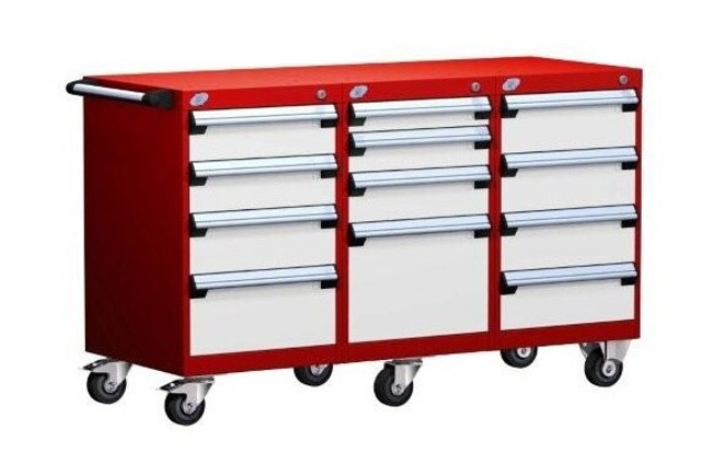 L3BJD-2801B Mobile L Cabinet 54"x21"x33-1/8"H with 12 Drawers