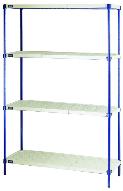 RPWR72-2436E Convenient 1 Box Wire Plastic Mat Shelving Unit 24" x 36" x 72"