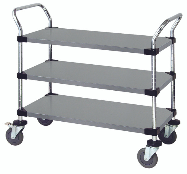 WRSC-1836-3SS Stainless Steel Utility Cart with 3 Adjustable Shelves