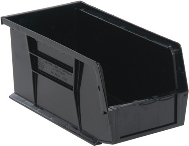 QUS230CO Conductive ESD Stack and Hang Bin - 10-7/8" x 5-1/2" x 5 - Carton of 12 Bins