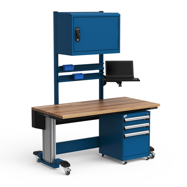 ElevaTek 60"Wx30"Dx71"-87"H Mobile Electric Height-Adjustable Cantilever Workstation ElevaTek 60"Wx30"Dx71"-87"H Mobile Electric Height-Adjustable Cantilever Workstation