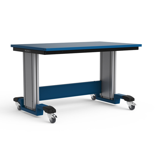 ElevaTek 48"Wx30"Dx29"-45"H Mobile Manual Height-Adjustable Cantilever Workstation
