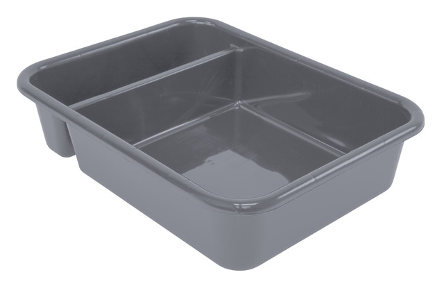 FSB-21165GY Bussing Tub, 20"W x 15"D x 5"H, (2) compartment, polypropylene, gray, Made in USA, NSF