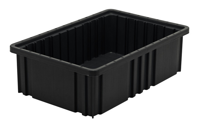 DG92050CO Dividable Grid Container, conductive, 16-1/2"L x 10-7/8"W x 5"H, black, Made in USA