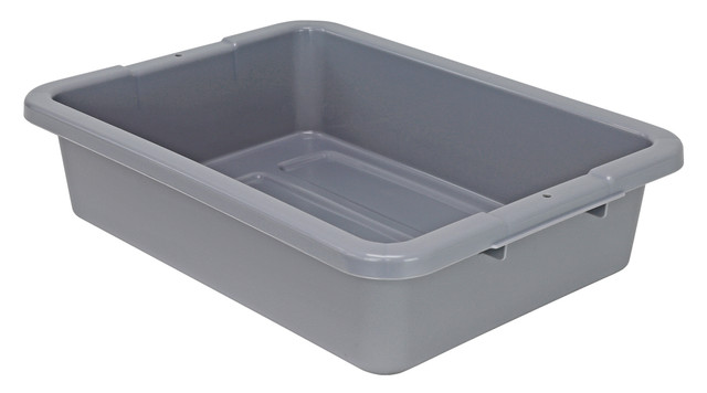 FSB-20155RGY Bussing Tub, 20"W x 15"D x 5"H, ribbed bottom, polypropylene, gray, Made in USA, NSF